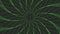 Green slim spin sixteegonal star simple flat geometric on dark grey black background loop. Starry spinning radio waves endless