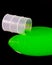 Green slime spills out of barrel