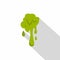 Green slime spot icon, flat style