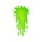 Green slime or toxic liquid flowing drops the cartoon vector illustration isolated.