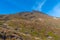 Green slope of Mount Tongariro at New Zealand