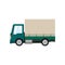 Green Small Covered Truck Isolated
