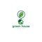 Green Small House Nature Leaf Logo Design