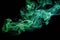 Green Smoke On Black Background. Generative AI