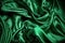 Green smooth wrinkled silk. Generative AI