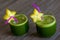 Green smoothies with starfruit