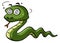 Green snake with dizzy eyes