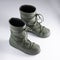 Green Snow boots, women`s fashion