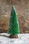 Green snowy Christmas tree decoration and lights