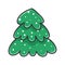 Green snowy spruce cartoon clipart