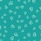 Green Socks icon isolated seamless pattern on green background. Vector