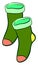 Green socks, illustration, vector