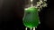 Green Soda Being Poured into a Glass