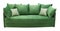 Green sofa isolated on white background. View from behind. Including clipping path