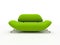 Green sofa on white background insulated