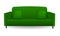 Green soft sofa mockup, realistic style