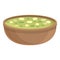 Green soup icon cartoon vector. Rice food