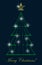 Green sparkling Christmas tree vector with blue background