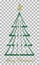 Green sparkling Christmas tree vector with transparent background