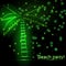 Green sparkling palm tree