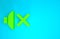 Green Speaker mute icon isolated on blue background. No sound icon. Volume Off symbol. Minimalism concept. 3d