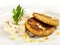 Green Spelt - Vegetarian Hamburger with Mushrooms on white Background - Isolated