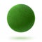 Green sphere or ball covered with grass