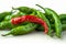 Green and spicy Background adorned with vibrant chili peppers