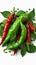 Green and spicy Background adorned with vibrant chili peppers