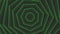Green spin decagon star simple flat geometric on dark grey black background loop. Starry decagonal radio waves endless creative