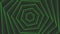 Green spin hexagon star simple flat geometric on dark grey black background loop. Starry hexagonal radio waves endless creative