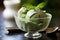 Green Spinach mint icecream. Generate Ai