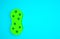 Green Sponge with bubbles icon isolated on blue background. Wisp of bast for washing dishes. Cleaning service logo