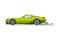 Green Sport Racing Car, Side View, Fast Motor Racing Bolid Vector Illustration