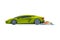 Green Sport Racing Car, Side View, Fast Motor Racing Bolid Vector Illustration