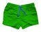 Green sports shorts isolated