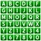 Green Square Alphabet Buttons