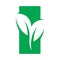 Green square plant nature leaf logo design