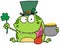 Green St Patricks Day Leprechaun Frog Wearing A Ha