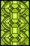 Green stained glass window design