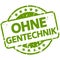 green stamp with Banner without genetic engineering (in german