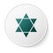 Green Star of David icon isolated on white background. Jewish religion symbol. Symbol of Israel. White circle button