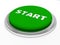 Green start button isolated