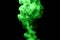 Green steam on the black background