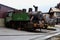 Green steam train engine at Museum of Slovenian Railway Ljubljana, Slovenia