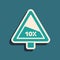 Green Steep ascent and steep descent warning road icon isolated on green background. Traffic rules and safe driving