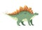 Green stegosaurus . Cute dinosaur, cartoon design. Flat  illustration isolated on white background. Animal of jurassic world