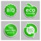 Green sticker Natural, Bio, Eco product Set.