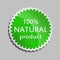 Green sticker Natural product.