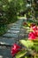 The green stone paths in the park